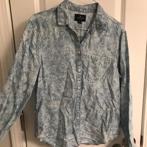 AE Acid Wash Denim Button Up